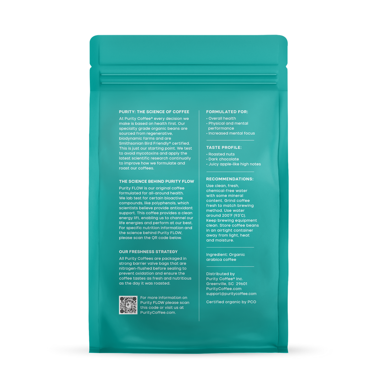 PURITY COFFEE Organic Whole Bean Coffee 12oz
